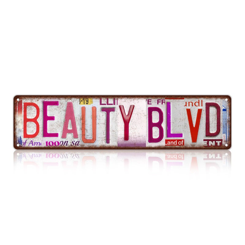MTsigns Vintage Beauty Blvd Wall Decor Street Signs Metal Tin Signs Gife for Women Wife 16 x 4 Inches - Image 1