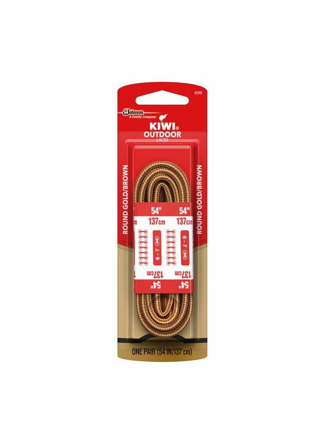 KIWI Outdoor Round Laces, Gold/Brown, 54'', 1 pair (152831)
