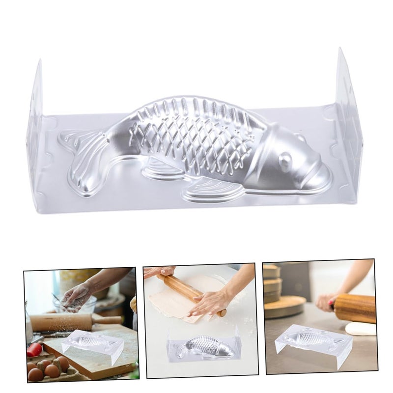 Silver Aluminum Koi Fish Mold For Baking Cake And Rice Cake 27 X 14.5 X 7 Cm - Image 4