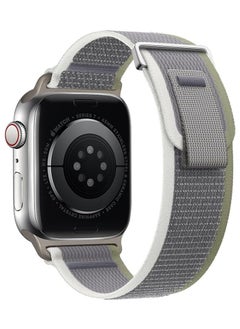 ten.tech Tin Tech with Apple Watch Series Ultra/Ultra 2 Band 49mm 45mm 44mm 42mm, Nylon Sports Trail loop Band for Apple Watch /SE 1/2/3/4/5/6/7/ – Green &  grey  - Image 1