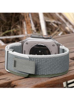 ten.tech Tin Tech with Apple Watch Series Ultra/Ultra 2 Band 49mm 45mm 44mm 42mm, Nylon Sports Trail loop Band for Apple Watch /SE 1/2/3/4/5/6/7/ – Green &  grey  - Image 2