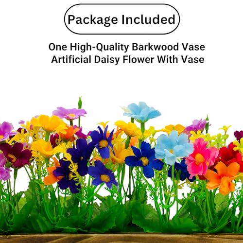 Dekorly Artificial Daisy Flowers with Long Wooden Pot Faux Flowers in Fake Flowers Bouquet for Table Decorations Home Office Kitchen Decor | Height 30 CM | (Multicolor) - Image 3