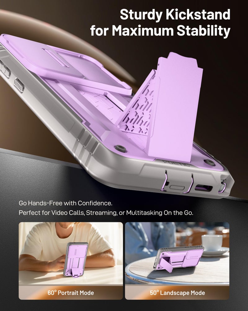 Poetic Revolution Case for Samsung Galaxy S26 Ultra, [Slide Camera Cover], [20FT Mil-Grade Drop Tested], Full-Body Military Grade Rugged Dual-Layer Shockproof Cover with Kickstand, Purple - Image 4