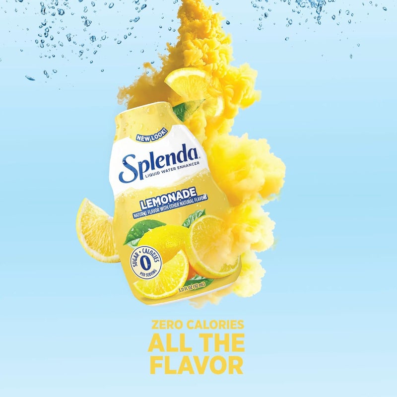 SPLENDA Liquid Water Enhancer Drops - Sugar Free Lemonade Flavor, 3.11 Fl Oz Each Bottle (2 Pack) - Image 3