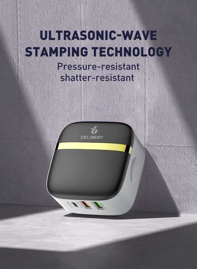 CELIBERY PD32W USB C Charger Block, PD3.0/QC 3.0 Type Adapter, 3 Ports CEELIBERY Wall Charger Compact Type C Charger Fast Charging - Image 2