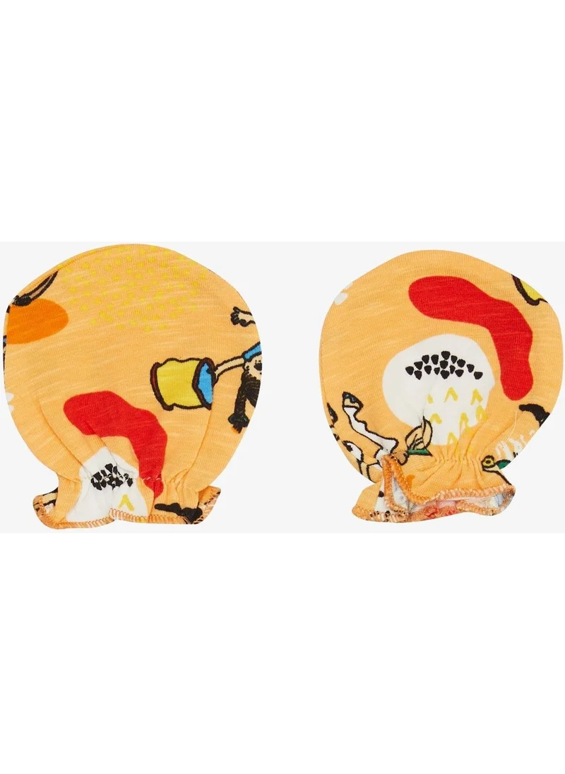 بريز Newborn Baby Gloves Patterned Mustard Yellow