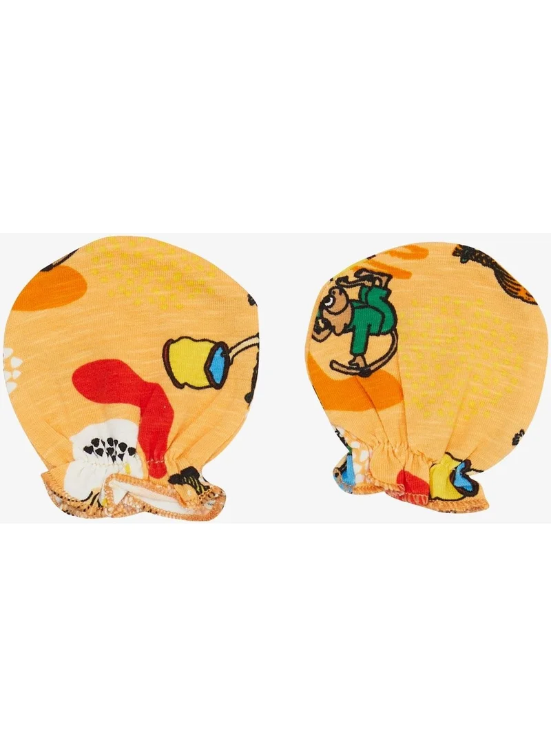 بريز Newborn Baby Gloves Patterned Mustard Yellow