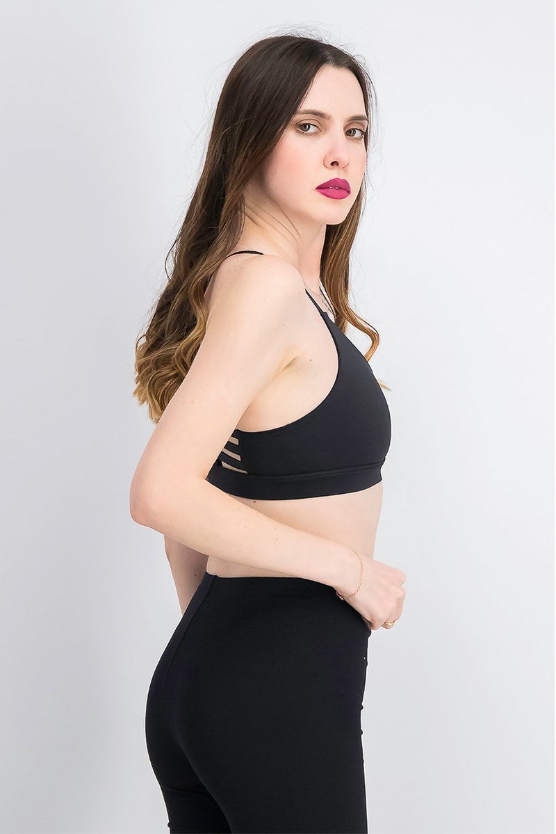 PUMA Women Sportswear Fit Padded Low Impact Strappy Sports Bra, Black - Image 4