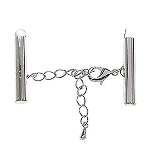 Artistic Wire Beadalon 1-Inch Slide Connector with 2-Inch Lobster Extension Clasp, Silver Plated Electrophoretic Coating - Image 1