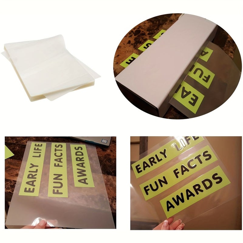 Bulk Pack Of 50 Clear Thermal Laminating Sheets 9x11.5 Inches 2 Mil Odorless Plastic For Diy Projects Crafts And Display - Image 1