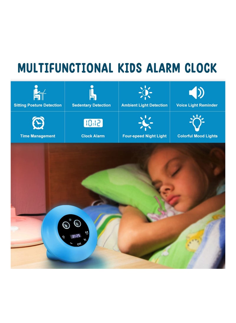 SYOSI - SYOSI Kids Night Light Alarm Clock, Toddler Sleep Training Clock with 7 Color Night Light and Voice Wake Function, 0-100% Dimming for Kids Bedside Bedroom Clock, Girl/Boy Bedroom Gift. - Image 1