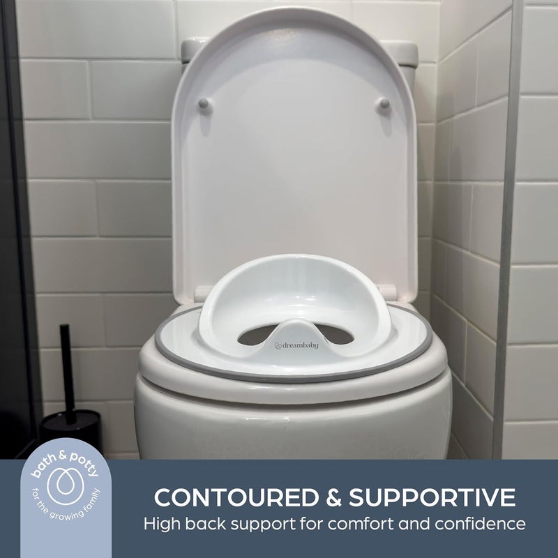 Dreambaby Toilet Trainer Potty Seat Topper - Comfortable Contoured Shape - with Hanging Loop - Grey - Model L6026 - Image 2