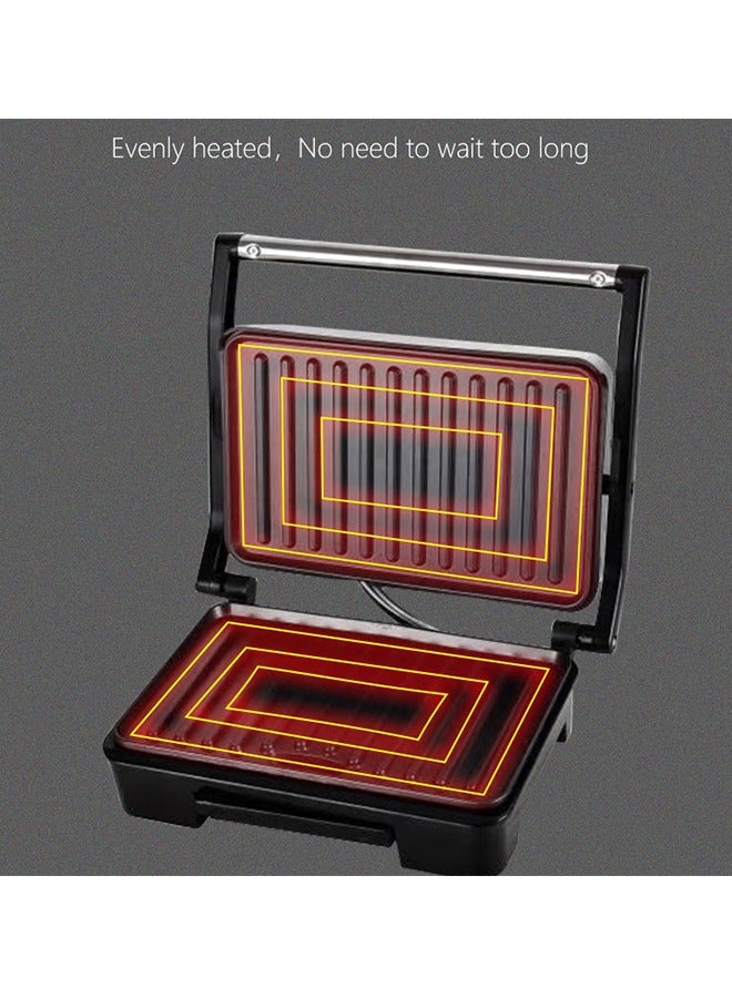 Family Health Grill, Panini Grill, Steak Machine, 2000 Watts, Non-Stick  Temperature Control,Black  - Image 4