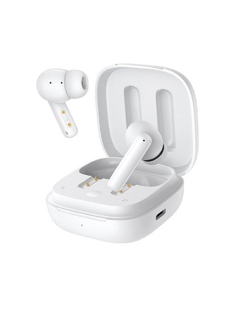 QCY T13 ANC Earbuds Featuring Active Noise Cancellation Adjustable ANC Levels Transparency Mode, and EQ settings Bluetooth 5.3 IPX5 waterproof - White
