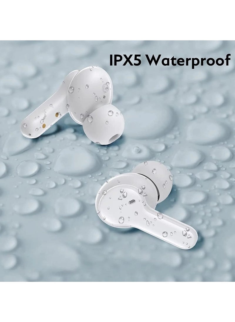 Generic - QCY T13 ANC Earbuds Featuring Active Noise Cancellation Adjustable ANC Levels Transparency Mode, and EQ settings Bluetooth 5.3 IPX5 waterproof - White - Image 1