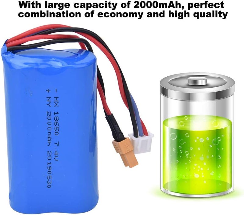 comfrt High Capacity Security 7.4V 2000mAh Battery for Huina1583 All-Metal Excavator RC Engineering Car Accessory(1583-005) Rc Excavators - Image 2