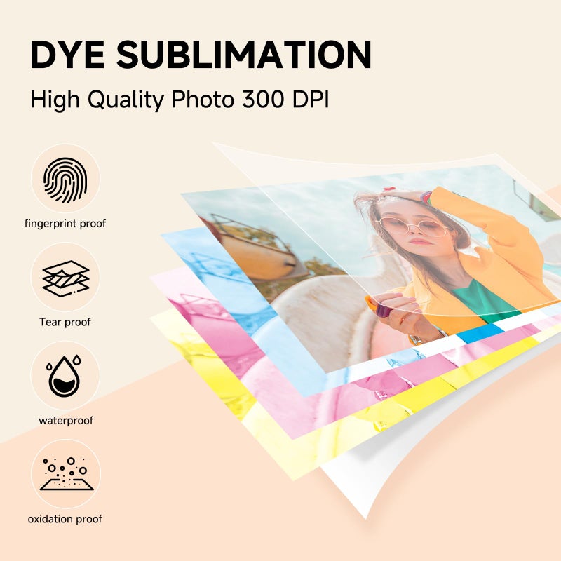 HPRT 4x6 Photo Printer, Full Color Instant Photo Printer for Phone/Laptop/MacBook/Home Use, Wi-Fi Connection, Thermal Dye-Sublimatio, AR Video Printing, +108 Sheets Photo Paper & 2 Ribbons - Image 4