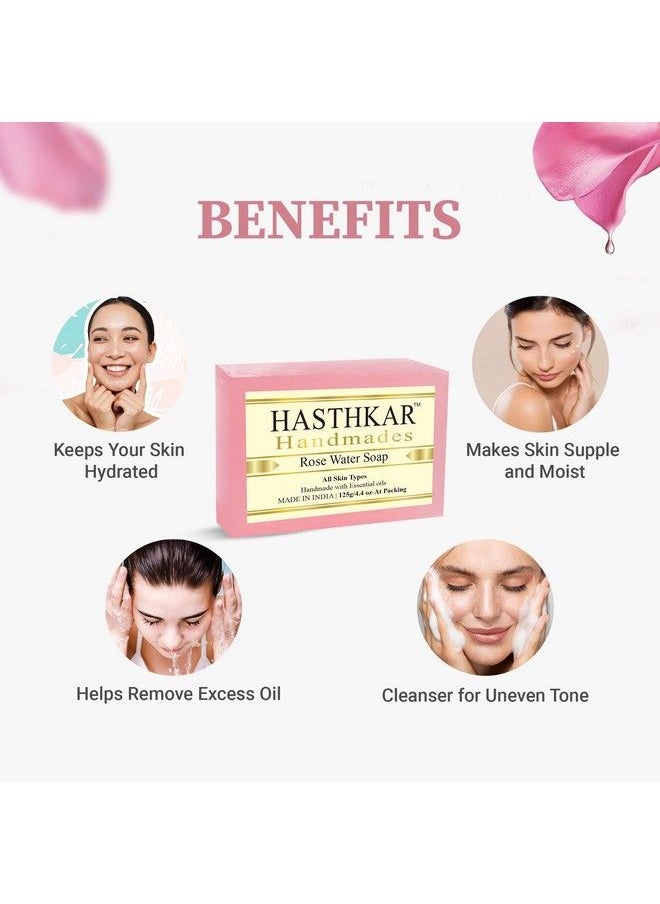 byPurenaturals - Hasthkar Handmades Glycerine Rose Water Soap 125Gm For Men & Women - Image 1