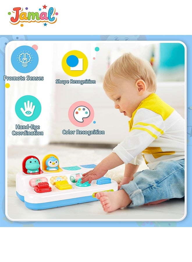 Jamal Montessori Cause and Effect Toy 6-12 Months, Baby Push Button Pop Up Animal Toy, Interactive Sensory Toys for Toddlers 1 2 3, Developmental Educational Toy for Boys Girls 9 10 11 Months - Image 3