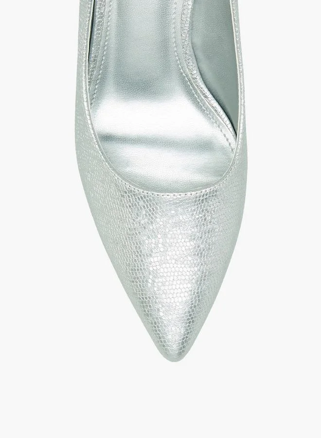 Flora Bella By Shoexpress SILVER Women Pointed Toe Pumps for Women | Best Price UAE