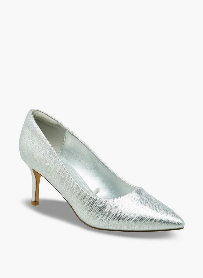 Flora Bella By Shoexpress SILVER Women Pointed Toe Pumps for Women | Best Price UAE