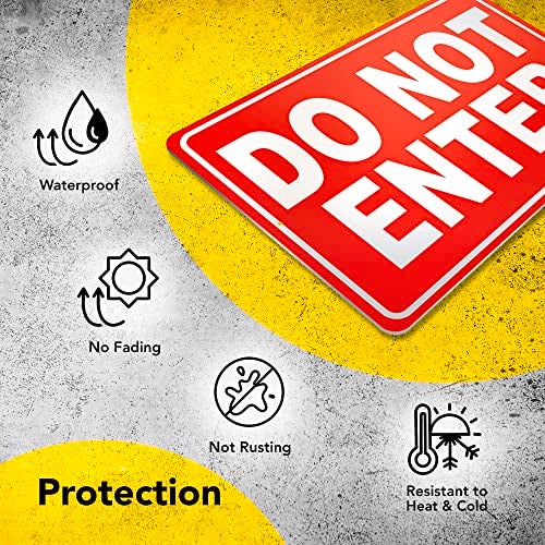 DIMARONGTON Do Not Enter Sign, 8x12 Aluminum Keep Out No Entry Sign, Indoor/Outdoor, UV Protected, Easy to Install - Image 5