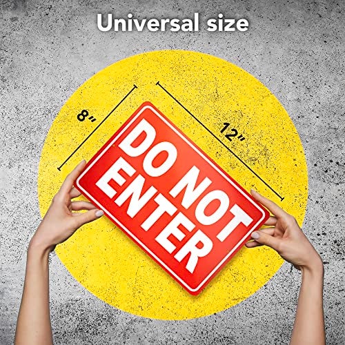 DIMARONGTON Do Not Enter Sign, 8x12 Aluminum Keep Out No Entry Sign, Indoor/Outdoor, UV Protected, Easy to Install - Image 2