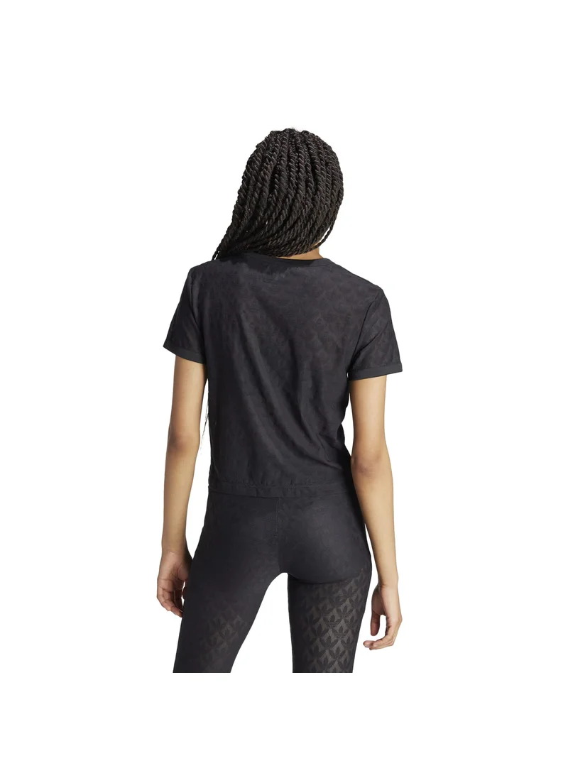 اديداس adidas LACE CROP TEE Black Originals Women T-SHIRTS