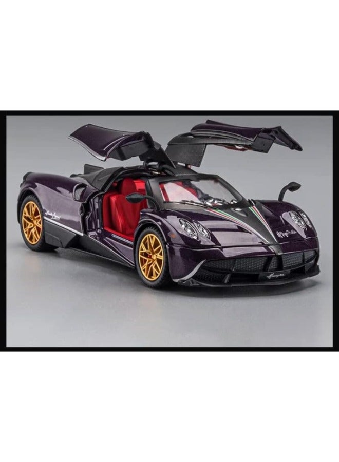 تشي زي محاكاة بمقياس 1:24 لنموذج سيارة باجاني هوايرا المصنوعة من سبائك معدنية مصبوبة - مركبة قابلة للسحب مع إضاءة وصوت - Image 2