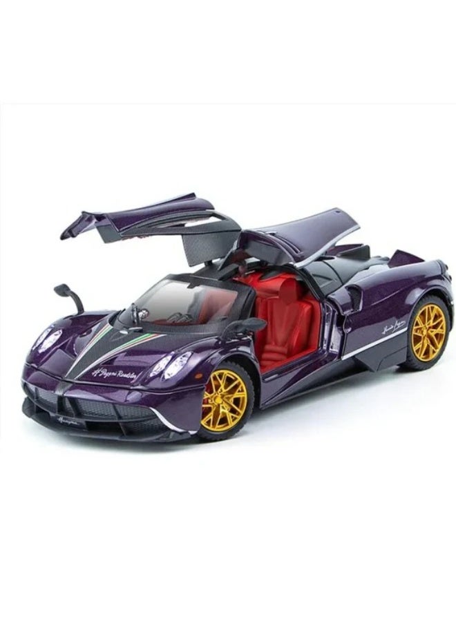 تشي زي محاكاة بمقياس 1:24 لنموذج سيارة باجاني هوايرا المصنوعة من سبائك معدنية مصبوبة - مركبة قابلة للسحب مع إضاءة وصوت - Image 1