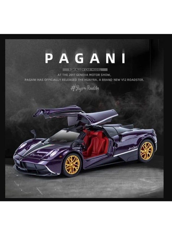 تشي زي محاكاة بمقياس 1:24 لنموذج سيارة باجاني هوايرا المصنوعة من سبائك معدنية مصبوبة - مركبة قابلة للسحب مع إضاءة وصوت - Image 4