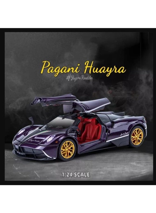 تشي زي محاكاة بمقياس 1:24 لنموذج سيارة باجاني هوايرا المصنوعة من سبائك معدنية مصبوبة - مركبة قابلة للسحب مع إضاءة وصوت - Image 3