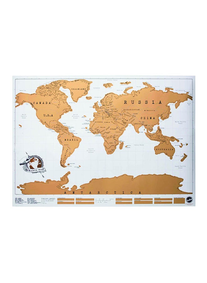 NIBEMINENT Scratch World Map Blue/Brown 