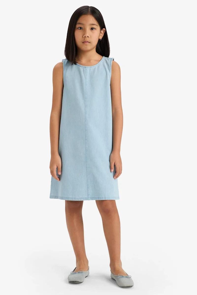ديفاكتو Girl Sleeveless Denim Dress
