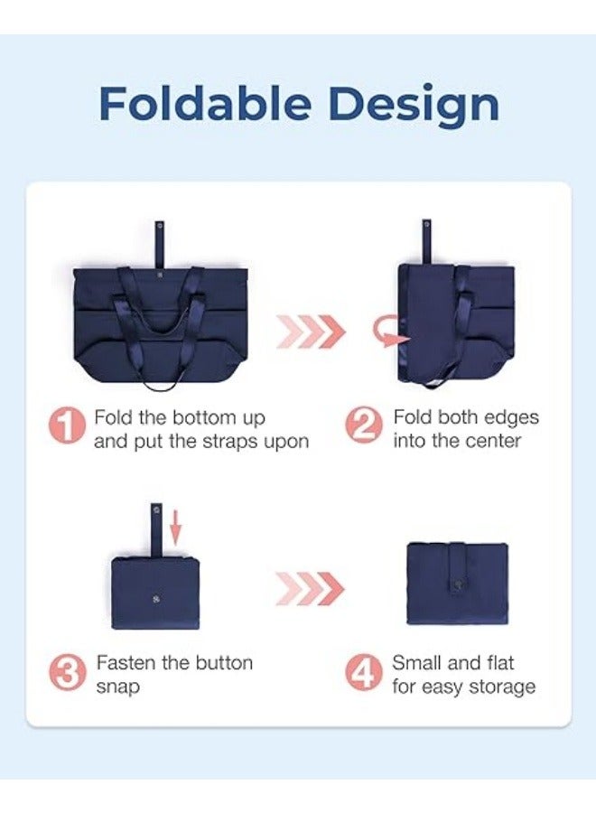 NIBEMINENT Tote Bag for Women, Foldable Tote Bag With Zipper Large Shoulder Bag Top Handle Handbag for Travel, Work - Image 4