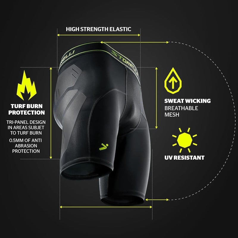 Storelli BodyShield Unisex Turf Burn Sliders, Premium Turf Burn Protection, Sweat-Wicking, UV-Resistant Athletic Undershorts - Image 4
