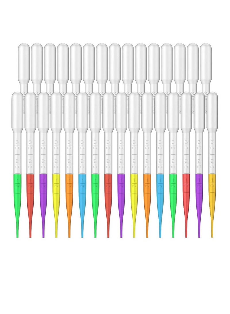 Y&D 100pcs Plastic Disposable Transfer Pipettes - 3ml Calibrated Graduated Eye Dropper Suitable for Lip Gloss Essential Oils Science Laboratory Experiment - Image 1