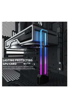 Generic Video Card Sag Holder bracket, 5V Addressable RGB Graphics Card GPU Brace Support Video Card, Built-in 5V ARGB Strip, Adjustable Length and Height Support, Edge Lit Glass Universal GPU Bracket  - Image 1
