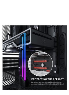 Generic Video Card Sag Holder bracket, 5V Addressable RGB Graphics Card GPU Brace Support Video Card, Built-in 5V ARGB Strip, Adjustable Length and Height Support, Edge Lit Glass Universal GPU Bracket  - Image 2