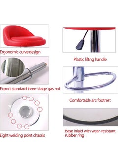 Generic Set of 2 Bar Stools PU Leather Stool Chair High Stool Chair Adjustable Swivel Bar Chair with Footrest for Kitchen,Bar Counter  - Image 4