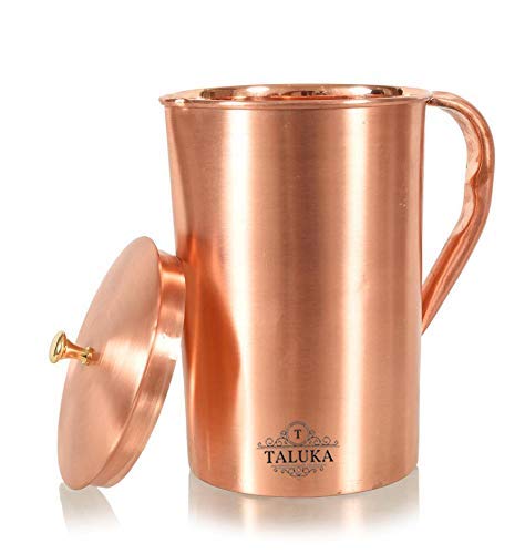 Taluka Copper Jug Pitcher with Brass Knob 1500 ML Serving Storage Water Good Health Benefits - Image 2