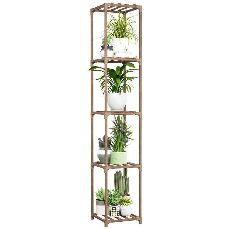 Bamworld Corner Plant Stand Indoor Tall Plant Shelf 5-tier Wood Plant Holder for Multiple Plants Flower Stands Plants Rack Living Room Garden Patio Lawn Window - Image 1