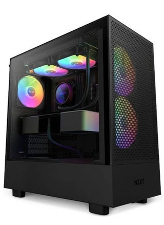 NZXT H5 Flow RGB All Black, Mid Tower ATX Case, Up to 240mm Radiator Support, Tempered Glass Front Panel, Built-in RGB, Spacious Cable Management, Black | CC-H51FB-R1 - pzsku/Z3BFFCC50E9D4837C75F7Z/45/_/1719647585/40a62b45-8081-4197-9316-35d6412227c0
