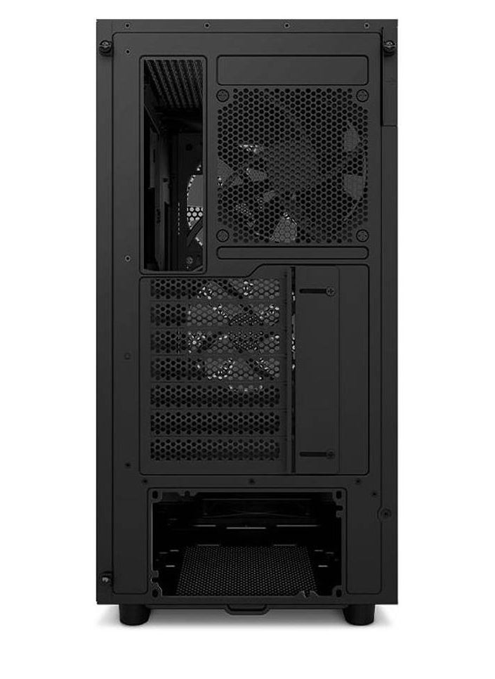 NZXT H5 Flow RGB All Black, Mid Tower ATX Case, Up to 240mm Radiator Support, Tempered Glass Front Panel, Built-in RGB, Spacious Cable Management, Black | CC-H51FB-R1