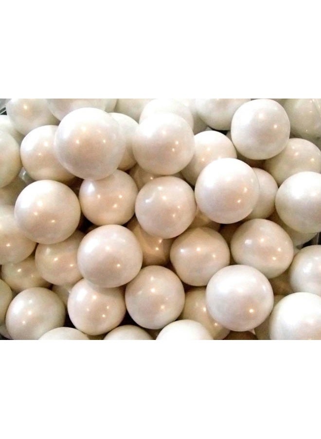 Bayside Candy 1" Large Gumballs - Colored Gumball Collection - Gumball Machine - Shimmer and Solid Colors (Shimmer White/Pearl White Gumballs 1" Large, 1LB) - Image 1