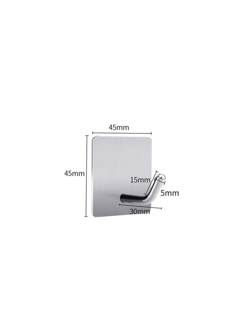 PROMASS Stainless Steel Sticky Kitchen Bathroom Multi-functional Wall Mount Hook Silver 4.5x4.5x3 cm  - Image 3