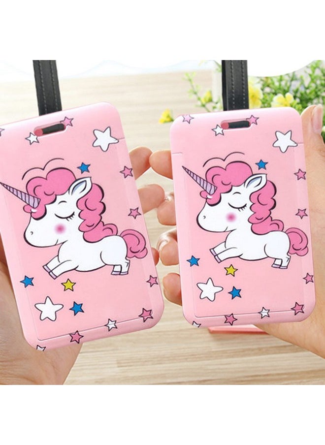 CheeseandU 2Pcs Pony Lanyard Id Badge Holder Case Pc Credit Card Case With 1 Pony Pendant Keychain And Detachable Neck Strap For Id Driver Licence & Women Teen Kids Girls School Office  - Image 4