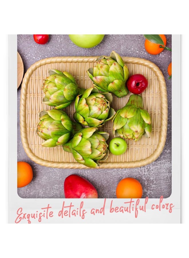 Meiwlong 6 x Artificial Fake Vegetables Small Green Artificial Artichokes Realistic Fruits Bouquet Decoration Wedding Christmas Household Table Top Kitchen - Image 5