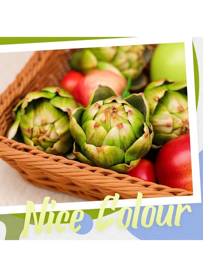 Meiwlong 6 x Artificial Fake Vegetables Small Green Artificial Artichokes Realistic Fruits Bouquet Decoration Wedding Christmas Household Table Top Kitchen - Image 4