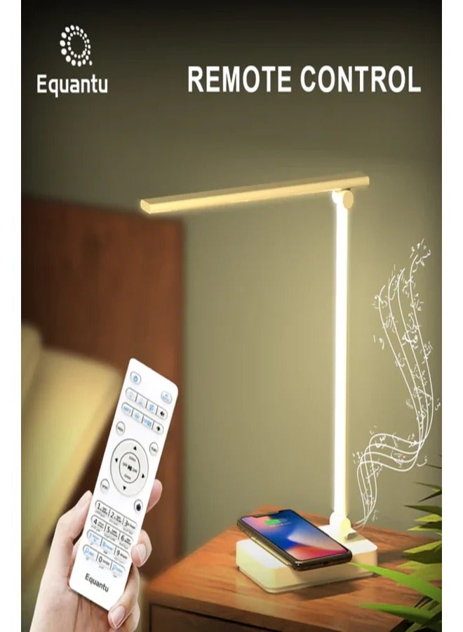 إيكوانتو مصباح طاولة مع مكبر صوت للقرآن الكريم 7 أضواء ملونة قابلة للتغيير مع 26 قارئًا و 28 ترجمة وشاحن لاسلكي للهاتف - Image 5